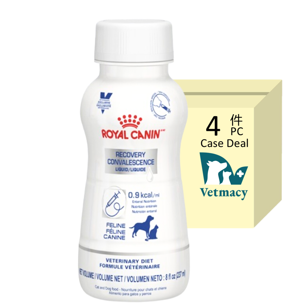 Royal Canin-法國皇家 ICU重症營養補給處方液態(貓/犬適用)237ml 4枝