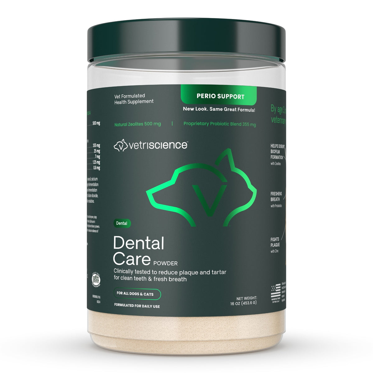 VetriScience-Perio Support PRO 貓狗牙齒保健粉 16oz - 新包裝無框原圖