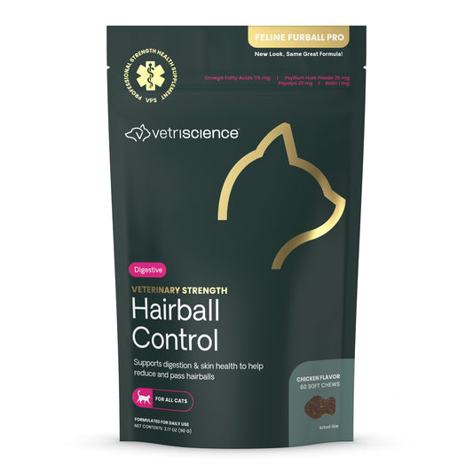 VetriScience-Furball PRO 貓用去毛球小食 60粒 - 新包裝無框原圖