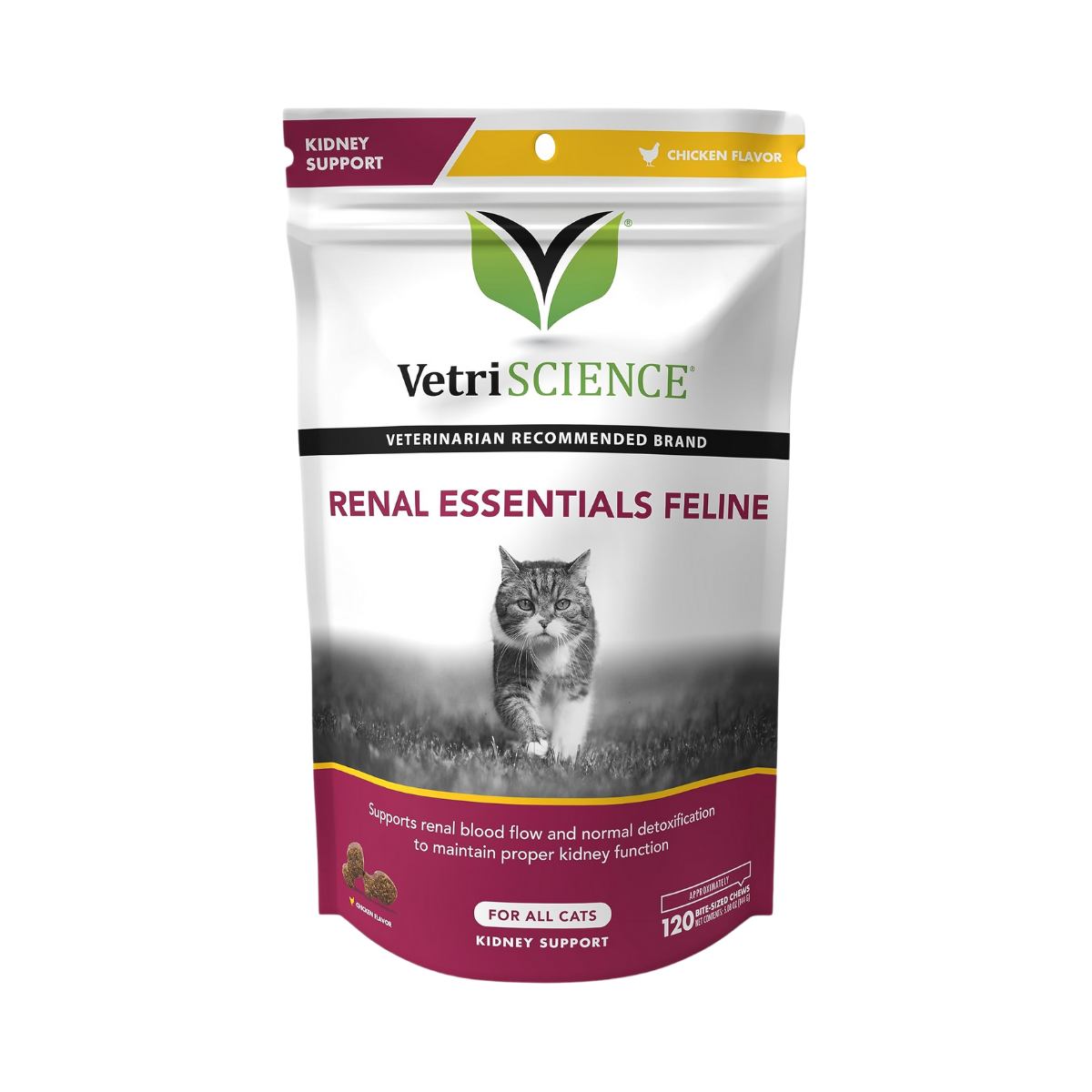 VetriScience-貓用腎臟補充咀嚼肉粒 120粒