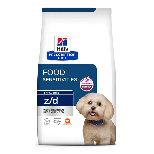 Hill's - 犬用 z/d 皮膚/食物敏感獸醫處方乾糧【細粒】1.5kg(新舊包裝隨機發貨)