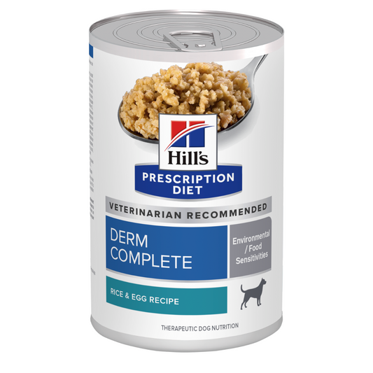 Hill's - 犬用 Derm Complete 皮膚全能照護 【米與蛋特調配方】獸醫處方罐頭 13oz