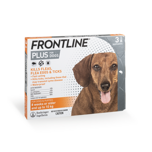 Frontline-Frontline Plus犬用防蝨防牛蜱滴劑 (<10kg) (Orange)3滴瓶