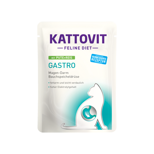 Kattovit-康特維 貓用腸胃保健袋裝濕糧【火雞+飯】85g